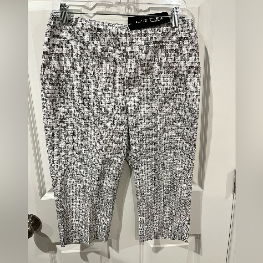 Lisette Montreal NWT Black and White Capri Pant Size Large
